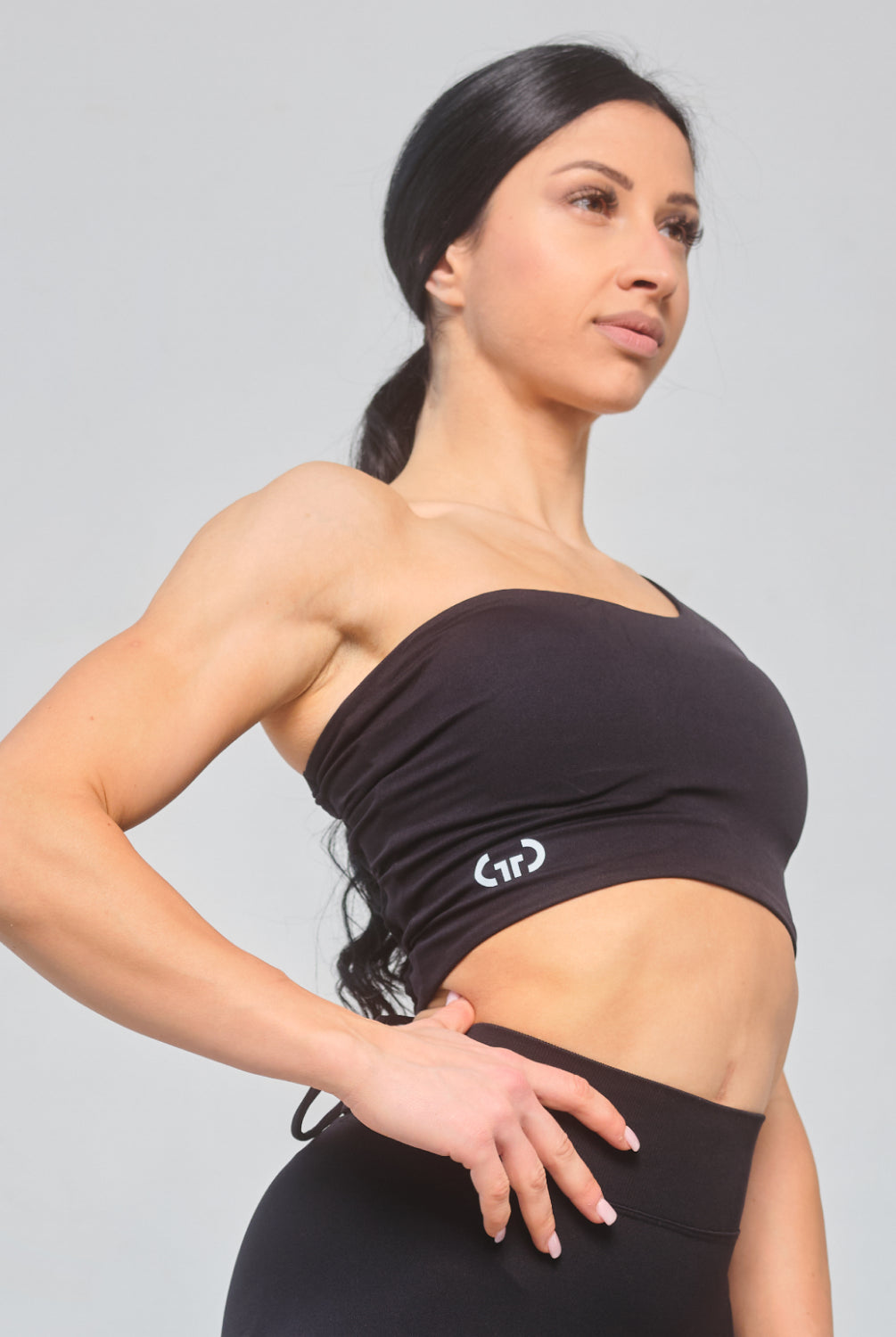 Black Crossback Bralette for Women – Seamless, Light Support Gym Wear | Soft Breathable Fabric