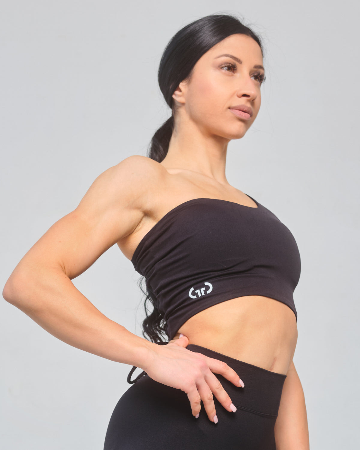 Black Crossback Bralette for Women – Seamless, Light Support Gym Wear | Soft Breathable Fabric