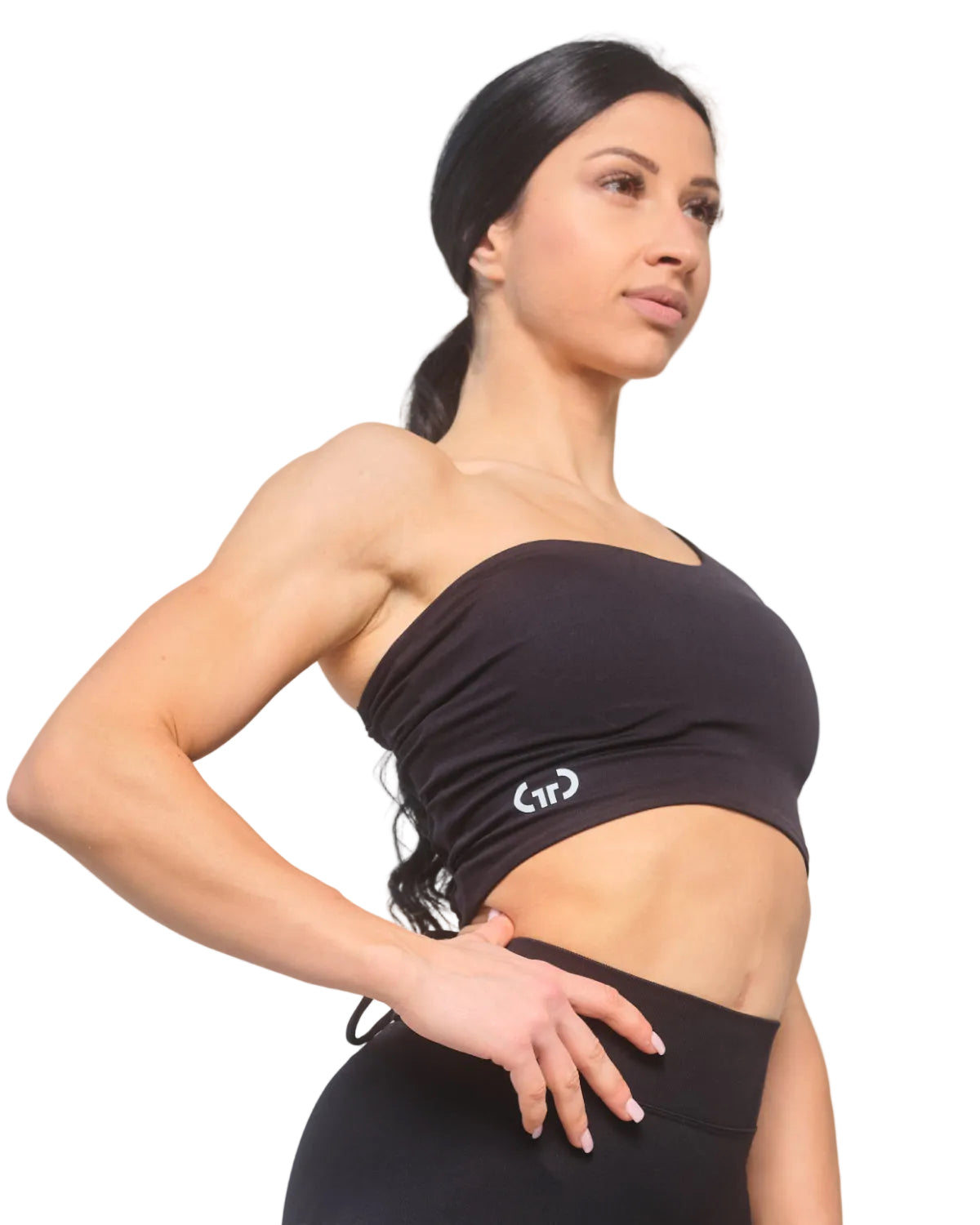 Black Crossback Bralette for Women – Seamless, Light Support Gym Wear | Soft Breathable Fabric