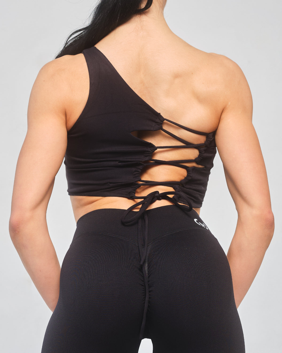 Black Crossback Bralette for Women – Seamless, Light Support Gym Wear | Soft Breathable Fabric