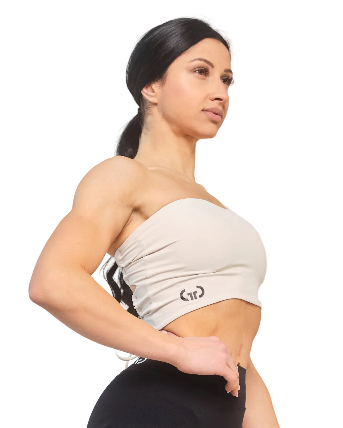 Cream Crossback Bralette for Women – Seamless, Light Support Gym Wear | Soft Breathable Fabric