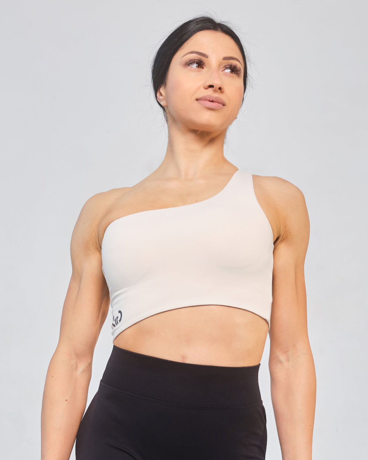 Cream Crossback Bralette for Women – Seamless, Light Support Gym Wear | Soft Breathable Fabric
