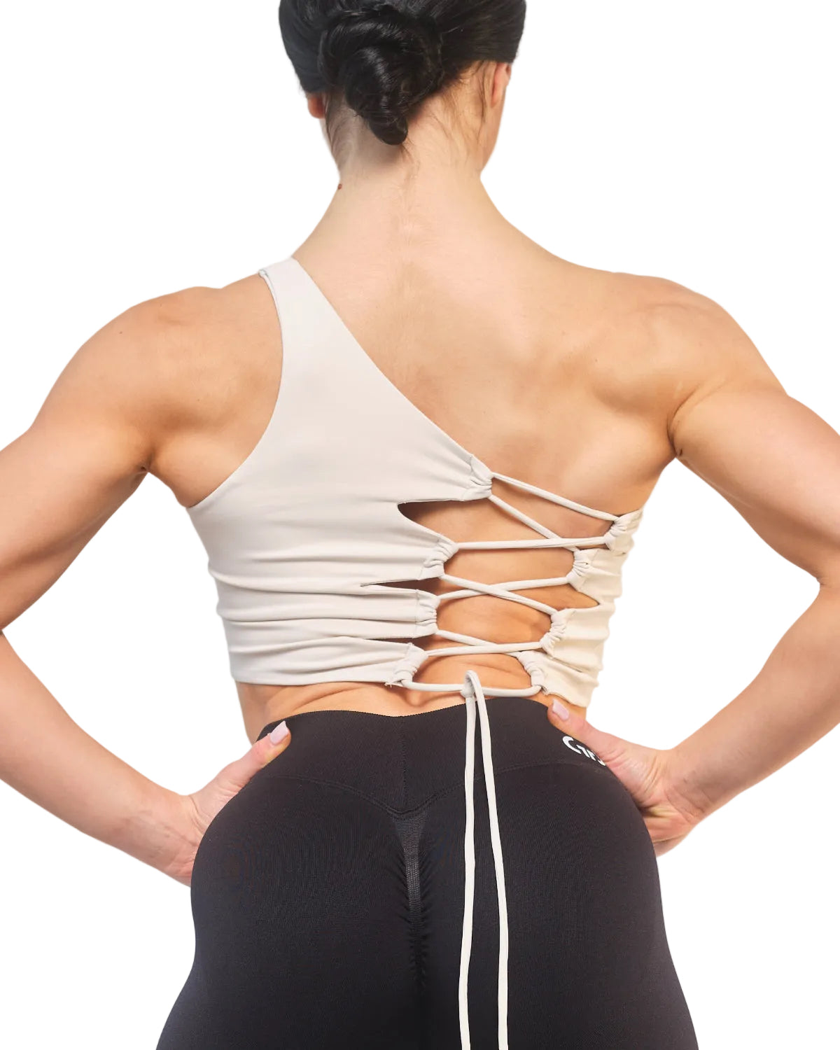 Cream Crossback Bralette for Women – Seamless, Light Support Gym Wear | Soft Breathable Fabric