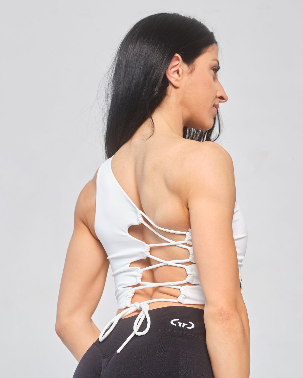 White Crossback Bralette for Women – Seamless, Light Support Gym Wear | Soft Breathable Fabric