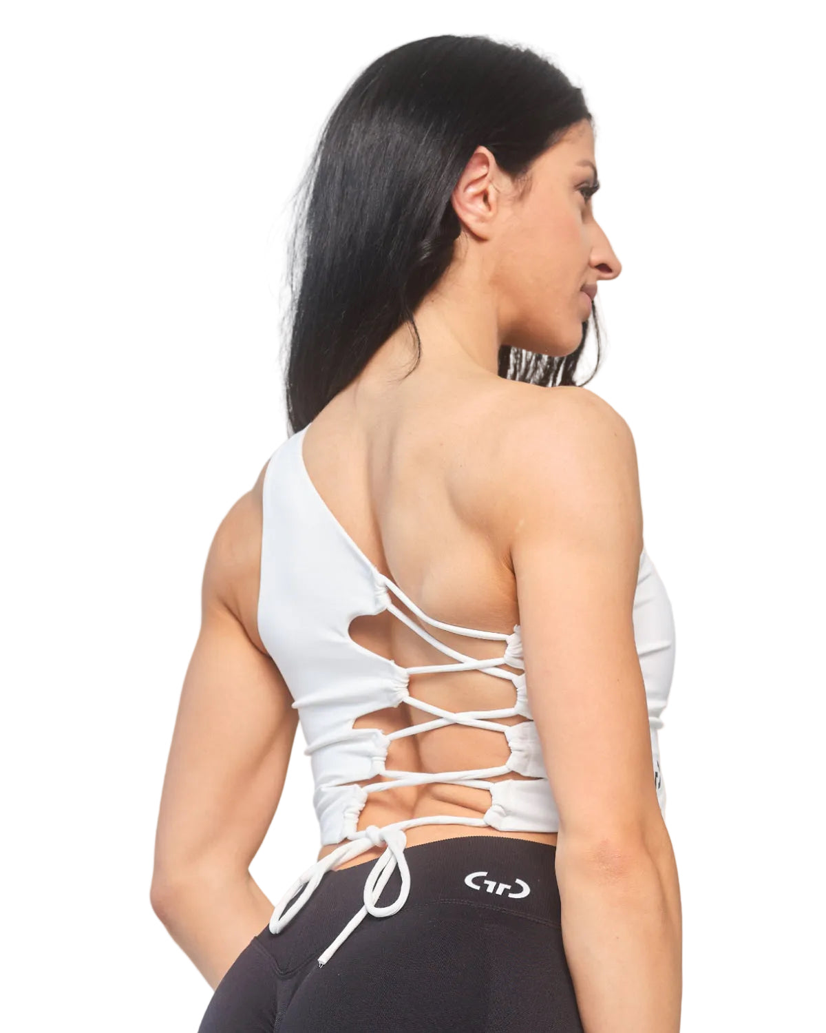 White Crossback Bralette for Women – Seamless, Light Support Gym Wear | Soft Breathable Fabric