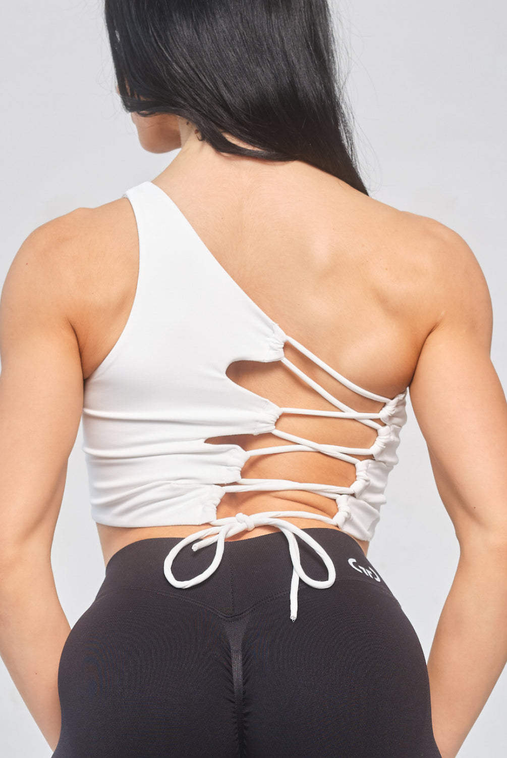 White Crossback Bralette for Women – Seamless, Light Support Gym Wear | Soft Breathable Fabric