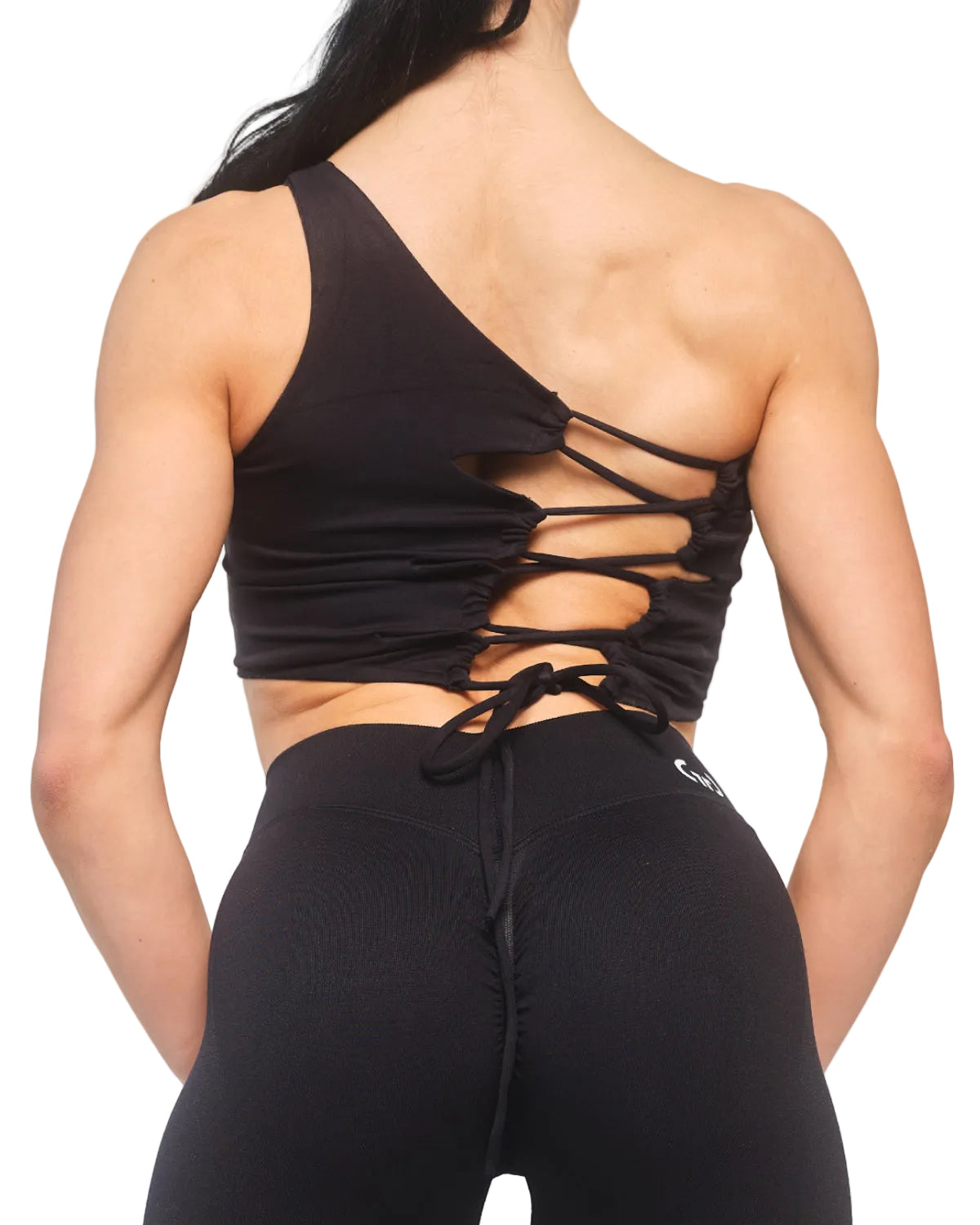 Black Crossback Bralette for Women – Seamless, Light Support Gym Wear | Soft Breathable Fabric