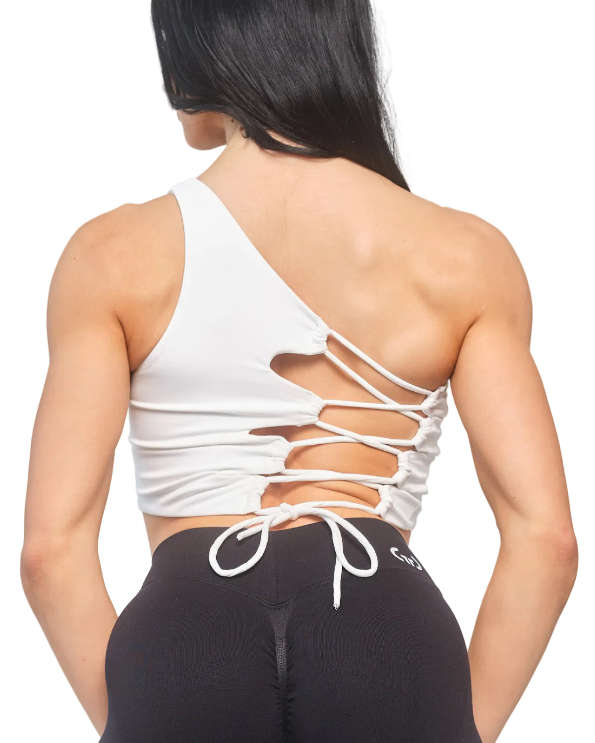 White Crossback Bralette for Women – Seamless, Light Support Gym Wear | Soft Breathable Fabric