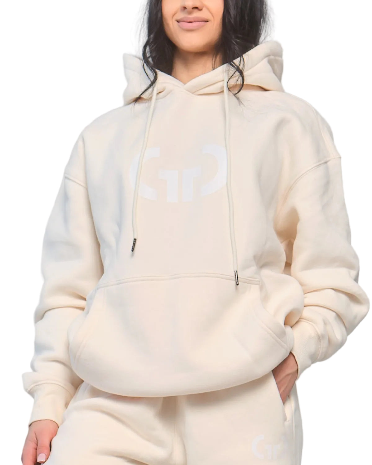 Athleisure Hoodie for Women in Cream – Ultra-Soft Fabric, Relaxed Fit with Drawstring Hood & Pockets