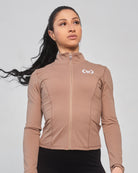 Women’s Athleisure Jacket in Brown – Stylish Performance Layer with Zippered Pockets & Adjustable Cuffs - Get Things Done Jacket